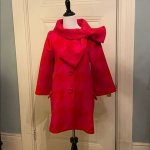 Kate Spade wool winter coat in red and pink